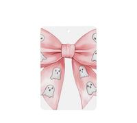 Ambientadores de coche con lazo rosa pastel con fantasma blanco, 4 tarjetas perfumadas colgantes, tarjetas perfumadas para coche, tabletas de aromaterapia