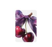 Ambientadores de coche con lazo violeta sedoso con lazo de cerezas, 4 unidades, tarjetas perfumadas colgantes, tarjetas perfumadas para coche, tabletas de aromaterapia