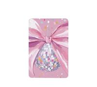 Ambientadores de coche con lazo y bola de discoteca, color rosa, 4 unidades, tarjetas perfumadas colgantes, tarjetas perfumadas para coche, tabletas de aromaterapia