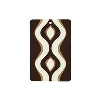 Ambientadores de coche con líneas onduladas de color marrón y blanco, estilo retro, de mediados de siglo, 4 tarjetas perfumadas colgantes, tarjetas perfumadas para coche, tabletas de aromaterapia