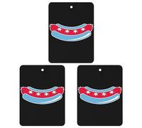 Ambientadores de coche con logotipo de Chicago Dogs, 3 unidades, para colgar, aromas de larga duración, para aromaterapia, tabletas, espejo retrovisor, accesorios interiores