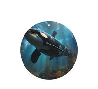 Ambientadores de coche con patrón de ballenas asesinas enormes, 6 unidades, forma redonda, para colgar, tabletas de aromaterapia, ambientadores perfumados para dormitorio y baño