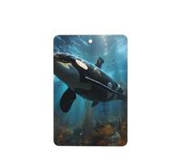 Ambientadores de coche con patrón de ballenas asesinas enormes, 6 unidades, rectangulares colgantes, tabletas de aromaterapia, ambientadores perfumados para dormitorio y baño