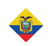 Ambientadores de coche con patrón de bandera de Ecuador, 6 unidades, tabletas cuadradas de aromaterapia para colgar, ambientadores perfumados para dormitorio y baño