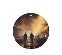 Ambientadores de coche con patrón de bomberos de lucha contra incendios, 4 unidades, forma redonda, para colgar, tabletas de aromaterapia, ambientadores perfumados para dormitorio y baño