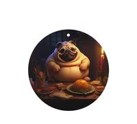 Ambientadores de coche con patrón de cena de perro manchado, 4 unidades, forma redonda, tabletas de aromaterapia, ambientadores perfumados para dormitorio y baño