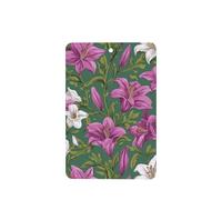 Ambientadores de coche con patrón de flores de lirio, 4 unidades, tarjetas perfumadas para colgar, tarjetas perfumadas para coche, tabletas de aromaterapia