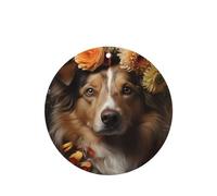 Ambientadores de coche con patrón de flores para perro, 4 unidades, forma redonda, para colgar, tabletas de aromaterapia, ambientadores perfumados para dormitorio y baño
