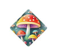 Ambientadores de coche con patrón de hongos de colores, 6 unidades, cuadrados, para colgar, tabletas de aromaterapia, ambientadores perfumados para dormitorio y baño