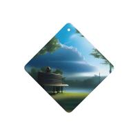Ambientadores de coche con patrón de humo y lluvia azul cielo, 4 unidades, tabletas cuadradas de aromaterapia, ambientadores perfumados para dormitorio y baño