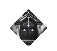 Ambientadores de coche con patrón de iglesia majestuosa, 4 unidades, tabletas cuadradas de aromaterapia, ambientadores perfumados para dormitorio y baño