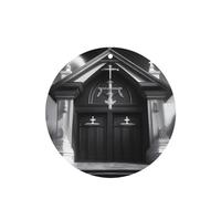 Ambientadores de coche con patrón de iglesia majestuosa, 6 unidades, forma redonda, para colgar, tabletas de aromaterapia, ambientadores perfumados para dormitorio y baño