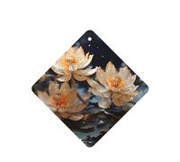 Ambientadores de coche con patrón de loto blanco bohemio, 4 unidades, tabletas cuadradas de aromaterapia, ambientadores perfumados para dormitorio y baño