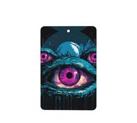 Ambientadores de coche con patrón de monstruo de tres ojos, 4 unidades, rectangulares colgantes, tabletas de aromaterapia, ambientadores perfumados para dormitorio y baño