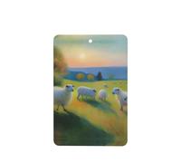 Ambientadores de coche con patrón de ovejas que caminan tranquilamente, 4 unidades, tabletas rectangulares de aromaterapia, ambientadores perfumados para dormitorio y baño