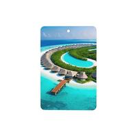 Ambientadores de coche con patrón de paisaje de Maldivas, 4 unidades, tabletas rectangulares de aromaterapia, ambientadores perfumados para dormitorio y baño