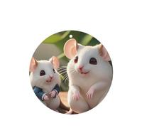 Ambientadores de coche con patrón de ratas madre e hijo, 6 unidades, forma redonda, para colgar, tabletas de aromaterapia, ambientadores perfumados para dormitorio y baño