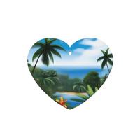 Ambientadores de coche con patrón ecológico de cielo tropical, 4 unidades, pastillas de aromaterapia colgantes en forma de corazón, ambientadores perfumados para dormitorio y baño