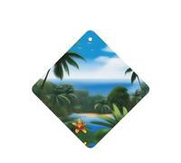 Ambientadores de coche con patrón ecológico de cielo tropical, 4 unidades, tabletas cuadradas de aromaterapia, ambientadores perfumados para dormitorio y baño