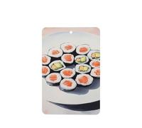 Ambientadores de coche con platos blancos con sushi Maki rollos, 4 tarjetas perfumadas colgantes, tarjetas perfumadas para coche, tabletas de aromaterapia