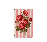 Ambientadores de coche con rosas rojas vintage sobre rayas rosadas, 4 unidades, tarjetas perfumadas colgantes, tarjetas perfumadas para coche, tabletas de aromaterapia