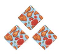 Ambientadores de coche con salsa de pollo frito y tomate, 3 unidades, para colgar, aromas de larga duración, para aromaterapia, tabletas, espejo retrovisor, accesorios interiores