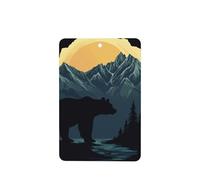 Ambientadores de coche con silueta de oso y montañas, 4 unidades, tarjetas perfumadas colgantes, tarjetas perfumadas para tabletas de aromaterapia de coche