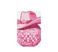 Ambientadores de coche con sombrero de vaquera rosa en bola de discoteca, 4 unidades, tarjetas perfumadas colgantes, tarjetas perfumadas para coche, tabletas de aromaterapia