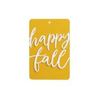 Ambientadores de coche con texto en inglés "Happy Fall On Yellow", 4 unidades, tarjetas perfumadas colgantes, tarjetas perfumadas para tabletas de aromaterapia de coche, 4 unidades