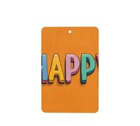 Ambientadores de coche con texto en inglés "Happy In Colorful Letters On Orange" 4 piezas de tarjetas perfumadas colgantes para tabletas de aromaterapia de coche