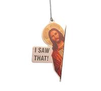 Ambientadores de coche con texto en inglés "Jesus I Saw That", divertido adorno colgante de Jesús para decoración de coche, ambientadores de aire, tarjetas perfumadas para espejo interior del coche,