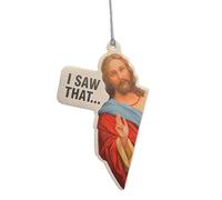 Ambientadores de coche con texto en inglés "Jesus I Saw That", divertido adorno colgante de Jesús para decoración de coche, ambientadores de aire, tarjetas perfumadas para espejo interior del coche,