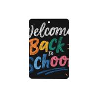 Ambientadores de coche con texto en inglés "Welcome Back To School", 4 unidades, tarjetas perfumadas colgantes, tarjetas perfumadas para coche, tabletas de aromaterapia
