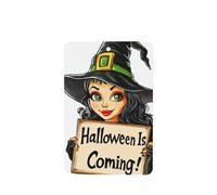 Ambientadores de coche con texto en inglés "Witch Holding Sign" para Halloween, 4 unidades, tarjetas perfumadas colgantes, tarjetas perfumadas para coche, tabletas de aromaterapia
