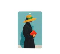 Ambientadores de coche con texto en inglés "Woman In Black Holding A Red Book", 4 unidades, tarjetas perfumadas colgantes, tarjetas perfumadas para coche, tabletas de aromaterapia