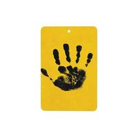 Ambientadores de coche con tinta de huella de mano en amarillo, 4 unidades, tarjetas perfumadas para colgar, tarjetas perfumadas para tabletas de aromaterapia de coche