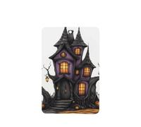 Ambientadores de coche de arquitectura gótica púrpura de Halloween, 4 unidades, tarjetas perfumadas colgantes, tarjetas perfumadas para coche, tabletas de aromaterapia