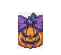 Ambientadores de coche de calabaza de Halloween con lazo morado, 4 tarjetas perfumadas colgantes, tarjetas perfumadas para coche, tabletas de aromaterapia