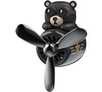 Ambientadores de coche de dibujos animados, difusor de coche de piloto de oso, ambientadores de salida de aire de hélice. Perfume de coche adecuado para decoración interior del coche (oso)