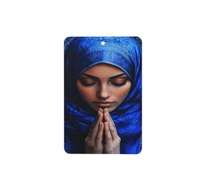 Ambientadores de coche de mujer islámica musulmana en oración silenciosa, 4 tarjetas perfumadas colgantes, tarjetas perfumadas para coche, tabletas de aromaterapia