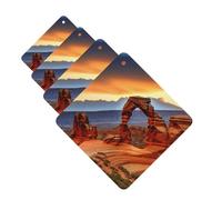 Ambientadores de coche del Parque Nacional de Arches, 4 piezas, divertidos ambientadores colgantes para coche, lindos y duraderos con aroma a espejo, adornos decorativos para colgar en el espejo