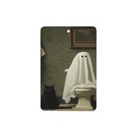 Ambientadores de coche Ghost On The Toilet con gato negro, 4 tarjetas perfumadas colgantes, tarjetas perfumadas para coche, tabletas de aromaterapia