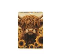 Ambientadores de coche Highland Cow In Sunflowers Field, 4 unidades, tarjetas perfumadas colgantes, tarjetas perfumadas para coche, tabletas de aromaterapia