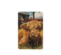 Ambientadores de coche Highland Cow In Yellow Field, 4 unidades, tarjetas perfumadas colgantes, tarjetas perfumadas para coche, tabletas de aromaterapia