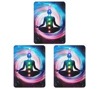 Ambientadores de coche para meditación espacial con chakras brillantes, 3 unidades, para colgar, aromas de larga duración, para aromaterapia, tabletas, espejo retrovisor, accesorios interiores