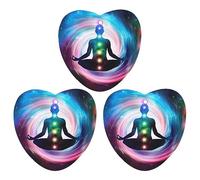 Ambientadores de coche para meditación espacial con chakras brillantes, 3 unidades, para colgar, aromas de larga duración, para aromaterapia, tabletas, espejo retrovisor, accesorios interiores