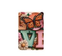 Ambientadores de coche retro con texto en inglés "Love Text with Daisies Butterfly" (4 unidades) para colgar tarjetas perfumadas con fragancia para tabletas de aromaterapia de coche