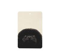 Ambientadores de coche vintage con diseño de caniche negro mirando hacia arriba, 4 tarjetas perfumadas colgantes, tarjetas perfumadas para tabletas de aromaterapia de coche