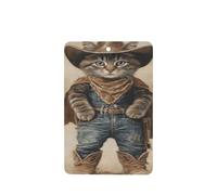 Ambientadores de coche vintage con diseño de gato vestido como un vaquero, 4 tarjetas perfumadas colgantes, tarjetas perfumadas para coche, tabletas de aromaterapia