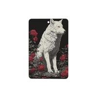 Ambientadores de coche vintage con diseño de lobo blanco y flores rojas, 4 unidades, tarjetas perfumadas para colgar en tabletas de aromaterapia